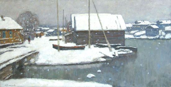 Н. Галахов. Кемь. Первый снег. 1974
