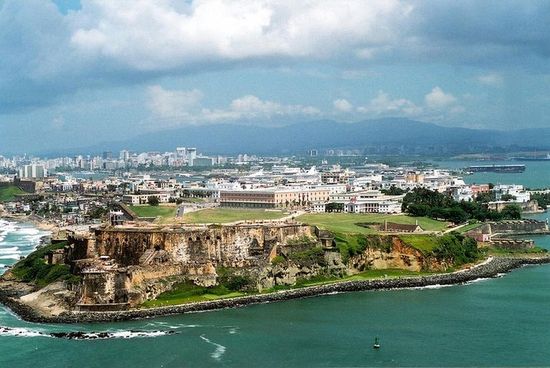 Вид на Старый Сан-Хуан с воздуха
