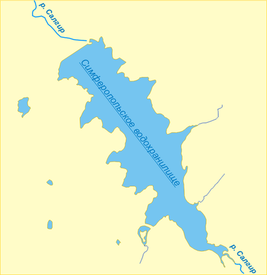 Схема Симферопольского водохранилища