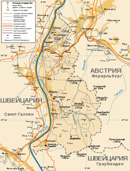 Карта Лихтенштейна