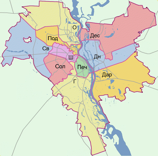 Административное деление Киева