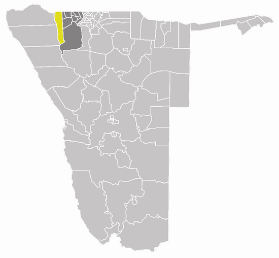 Местоположение избирательного округа Руакана в регионе Омусати
