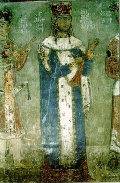 Фреска святой Царицы Тамары в Бетаниа