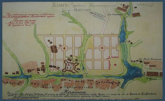 План застройки города Щигры (1785 год)