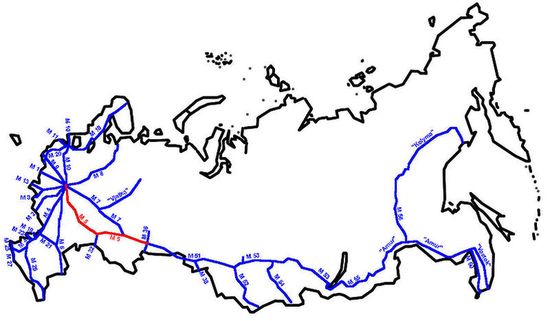 Федеральная трасса М5 в сети федеральных дорог (Москва — Челябинск)