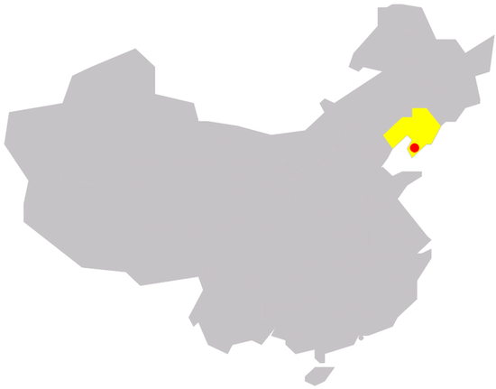 Далянь на схематической карте Китая