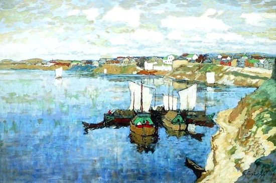 Константин Горбатов «Псков. На реке Великой» (1914)