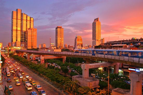 Панорама Бангкока на закате