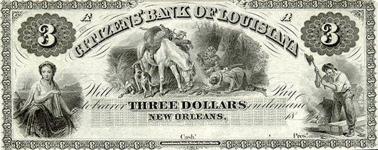 Три доллара Нового Орлеана, середина XIX века