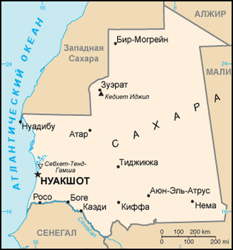 Карта Мавритании