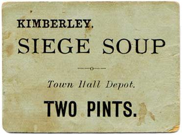 Талон на получение порции супа во время осады Кимберли в 1899 году