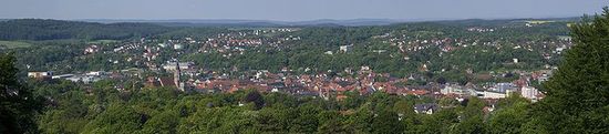 Панорама города Кобург. Вид с одной из башен крепости Кобурга - Veste Coburg