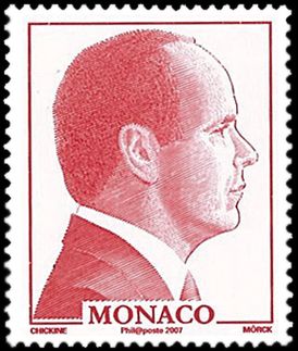 Почтовая марка Монако. Портрет князя Альбера II, 2006. Автор — Георгий Шишкин