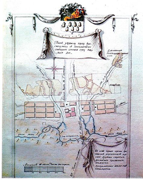 План уездному городу Краснокутск от 1787 года