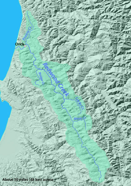 Схема бассейна реки Редвуд-Крик