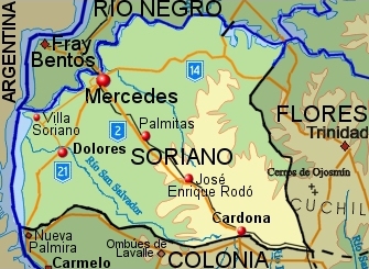 Река Сан-Сальвадор на карте департамента Сорьяно