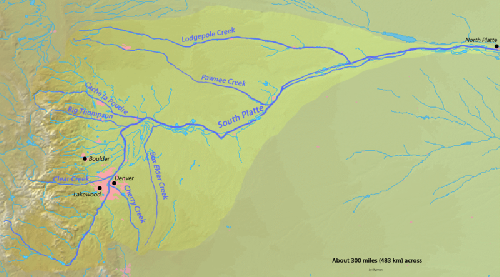  Карта бассейна реки Саут-Платт
