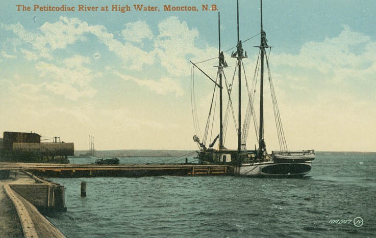 Парусный корабль на реке Птикодьяк во время прилива, 1910 год