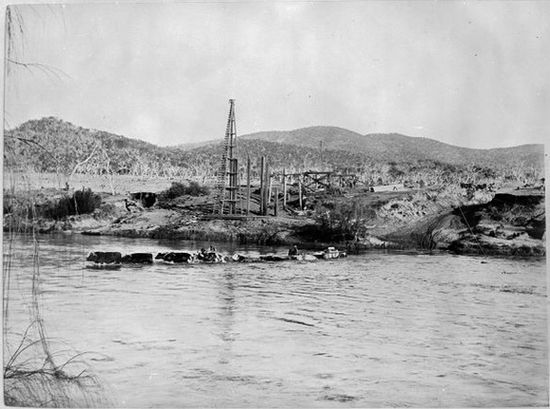 Строительство моста Тарва в 1893 году