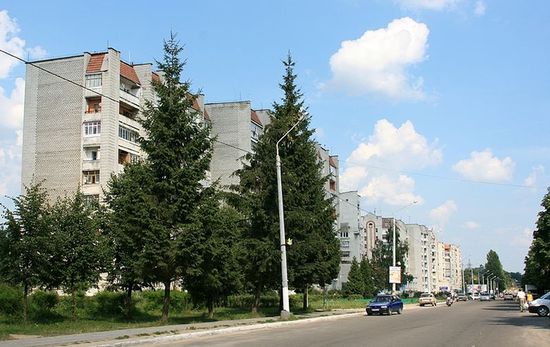 Главная улица в Новояворовске — ул. Бандеры