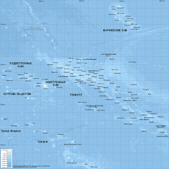 Карта Французской Полинезии
