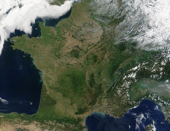 Снимок Франции из космоса